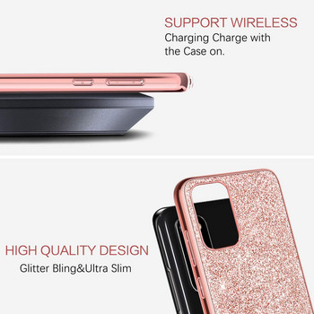 Θήκη Glitter για Samsung Galaxy A71 A51 A91 A81 A70 A50 A20 A30 S20 Ultra S10 S9 Note 10 Plus Lite S10E S21 Σκληρό πλαστικό κάλυμμα