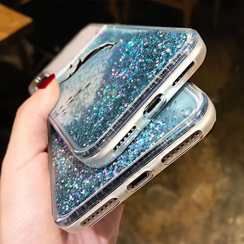 Θήκη τηλεφώνου Glitter Dynamic Liquid Quicksand Whale TPU για Samsung Galaxy Note 20 10 9 8 S30 S10 S9 S8 Plus S22 FE S20 Ultra Pro