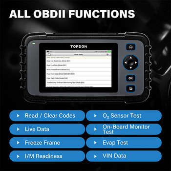 TOPDON ArtiDiag600 OBD2 Διαγνωστικό Εργαλείο Αυτοκινήτου Επάγγελμα Σαρωτής Αυτοκινήτου Αναγνώστης Κώδικα Αυτόματο Εργαλείο CAN Κινητήρας/SRS/ABS/TPMS/Σετ λαδιού