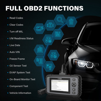 TOPDON ArtiDiag 500 Инструменти за диагностика на автомобили OBD2 скенер Двигател/ABS/SRS/Трансмисия Автомобилен инструмент OBD2 четец на кодове Безплатна актуализация