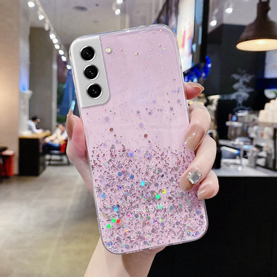 Κάλυμμα θήκης τηλεφώνου Shiny Bling Glitter Star Clear για Samsung Galaxy S20 S21 FE 5G / S21 5G S21+ /S22 Plus A13 A53 A73 A33 5G