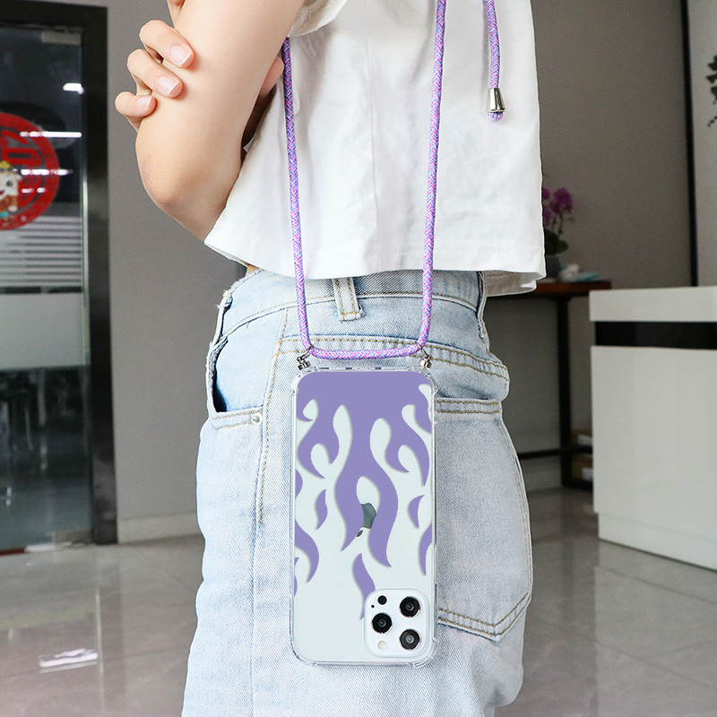 Колие с кръстосано тяло, шнур, въжен калъф за Samsung Galaxy S10 S22 S9 S8 S20 FE S21 Note 20 Ultra Lite 10 9 8 Plus чанта с цветя