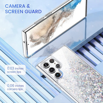 Sparkle Bling Liquid Quicksand Glitter Case за Samsung Galaxy S23 Ultra S22 Ultra