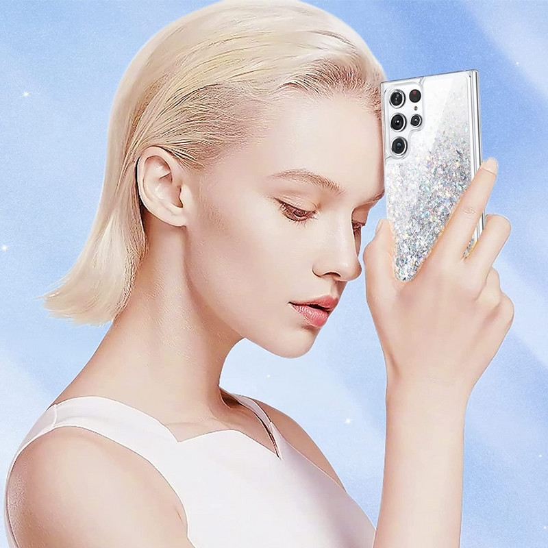 Husă Sparkle Bling Liquid Quicksand Glitter pentru Samsung Galaxy S23 Ultra S22 Ultra