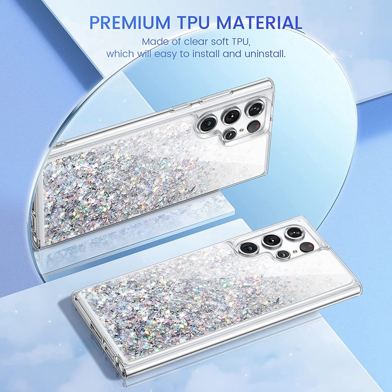 Husă Sparkle Bling Liquid Quicksand Glitter pentru Samsung Galaxy S23 Ultra S22 Ultra