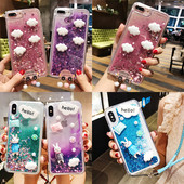 Θήκη για Samsung Galaxy Note 20 10+ 9 8 5 S20 Ultra S10E Lite S9 S8 Plus S7 Edge S6 3D Car Glitter Quicksand Cartoon Κάλυμμα τηλεφώνου