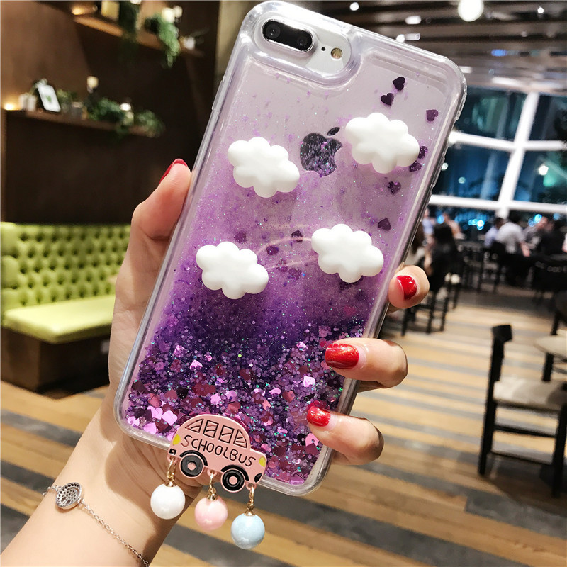 Futrola za Samsung Galaxy Note 20 10+ 9 8 5 S20 Ultra S10E Lite S9 S8 Plus S7 Edge S6 3D Car Glitter Quicksand Cartoon Phone Cover