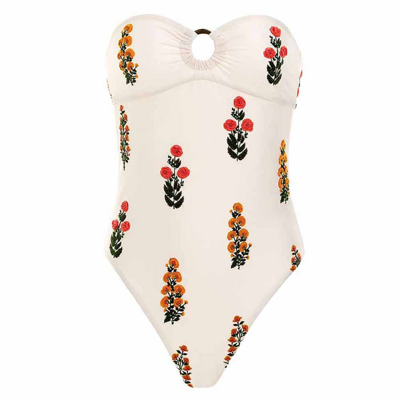 Módne bandeau potlačené bikiny jednodielne plavky a zakrývajúce sexi výrez dámske plavky letné plážové oblečenie plávanie bikiny