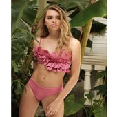 Моден комплект бикини с волани Неправилни отделни бански костюми с бандо от две части Бански костюми с висока талия Лятно плажно облекло Дамски бански костюм