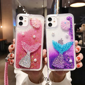 Θήκη τηλεφώνου 3D Cup Mermaid Glitter Quicksand για iPhone 13 Mini 12 11 Pro Max 6 6S 7 8 Plus X XR XS Max Cover Liquid Funda