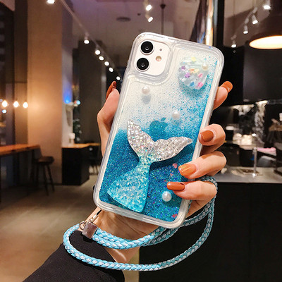 Θήκη τηλεφώνου 3D Cup Mermaid Glitter Quicksand για iPhone 13 Mini 12 11 Pro Max 6 6S 7 8 Plus X XR XS Max Cover Liquid Funda
