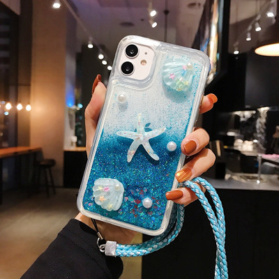 Θήκη τηλεφώνου 3D Cup Mermaid Glitter Quicksand για iPhone 13 Mini 12 11 Pro Max 6 6S 7 8 Plus X XR XS Max Cover Liquid Funda