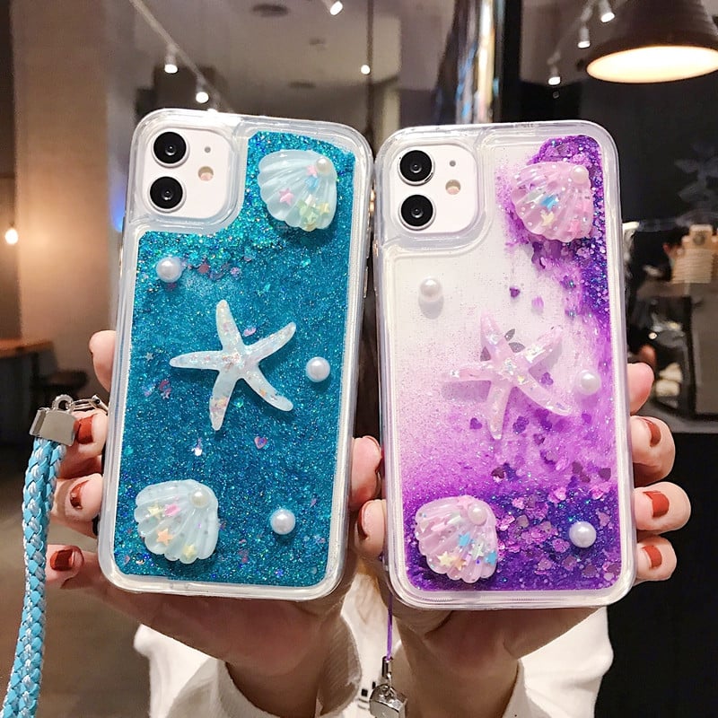 Θήκη τηλεφώνου 3D Cup Mermaid Glitter Quicksand για iPhone 13 Mini 12 11 Pro Max 6 6S 7 8 Plus X XR XS Max Cover Liquid Funda