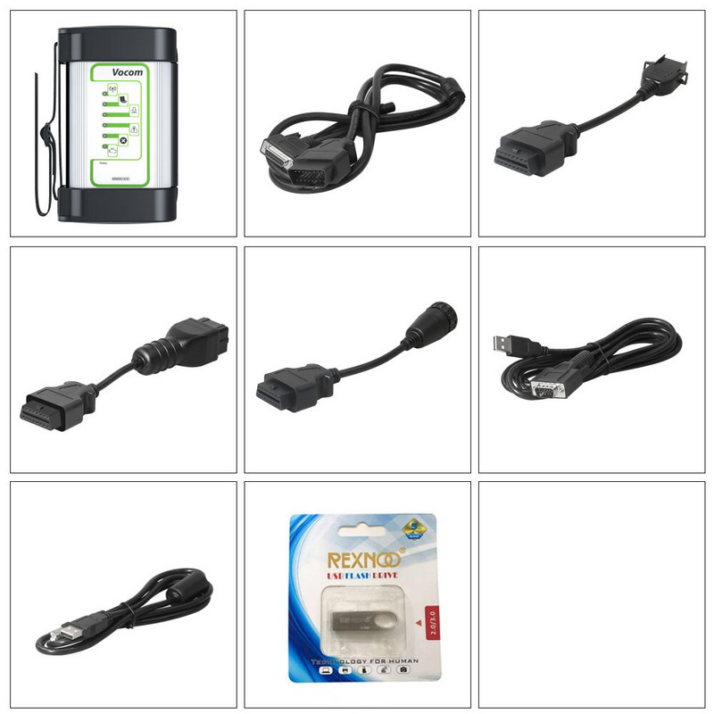 2022 VOCOM 88890300 sunkvežimių diagnostikos įrankio sąsaja V2.8 sunkiasvorių sunkvežimių skaitytuvas, skirtas Reno /UD/Mack/wolwo