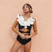 Нови бански костюми за 2022 г. Дамски бански костюми от една част Монокини с щампи на цветя Бански костюм без гръб Боди Плажно облекло Цвете