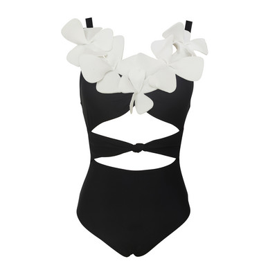 Нови бански костюми за 2022 г. Дамски бански костюми от една част Монокини с щампи на цветя Бански костюм без гръб Боди Плажно облекло Цвете