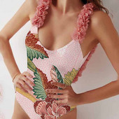 Ολόσωμα μαγιό Floral Colorblock print Γυναικεία μαγιό Γυναικεία καλοκαιρινά ρούχα παραλίας Backless Cutout Surf Wear 2022