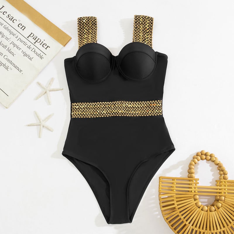 Push Up One Piece Swimsuit 2022 Нови бански костюми Дамски бански костюми Бански костюми Плажно облекло с контрастни връзки Бански костюм