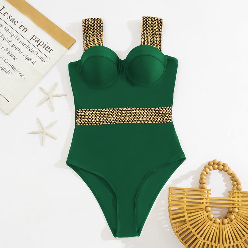 Push Up One Piece Swimsuit 2022 Нови бански костюми Дамски бански костюми Бански костюми Плажно облекло с контрастни връзки Бански костюм
