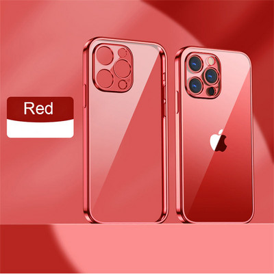 Priehľadné mäkké puzdro s pokovovaním pre iPhone 13 Pro Max 12 11 XR X XS Max 8 7 Plus 13Pro 14 nárazuvzdorné ultra tenké nárazníkové puzdro