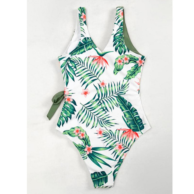 Fürdőruha 2022 divatos, mély V-nyakú, nyomott bikinik Szexi egyrészes fürdőruha női nyári strandruha fürdőruha úszóbiquini