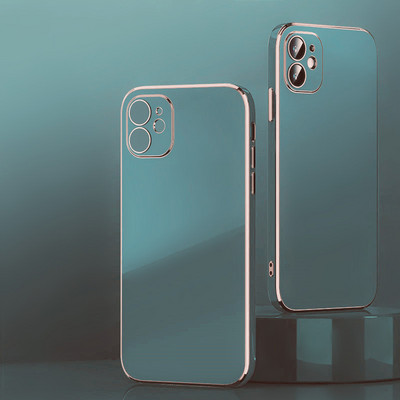 Πολυτελής τετράγωνη θήκη τηλεφώνου για iPhone 14 11 12 13 Pro Max XS Mini XR X 8 7 Plus SE 3 Μαλακό κάλυμμα σιλικόνης αντικραδασμικό