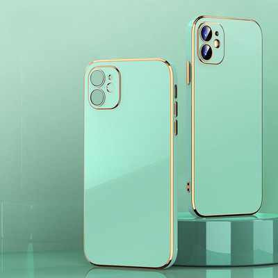 Πολυτελής τετράγωνη θήκη τηλεφώνου για iPhone 14 11 12 13 Pro Max XS Mini XR X 8 7 Plus SE 3 Μαλακό κάλυμμα σιλικόνης αντικραδασμικό