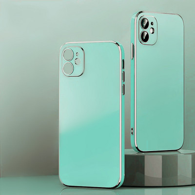 Πολυτελής τετράγωνη θήκη τηλεφώνου για iPhone 14 11 12 13 Pro Max XS Mini XR X 8 7 Plus SE 3 Μαλακό κάλυμμα σιλικόνης αντικραδασμικό