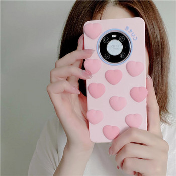 Χαριτωμένο ροζ αγάπη καρδιά για παιδί κορίτσι δώρο Θήκη τηλεφώνου για Huawei Mate 40p 30 P40 P30 Nova 9 8 5 pro Honor 60 50 Pro Soft Silicone Cover