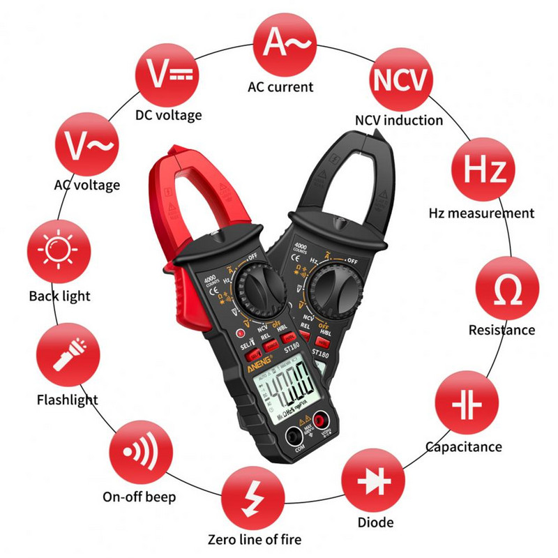 Rezistență Lanterna LCD Display Clamp Meter electrician pentru gospodărie