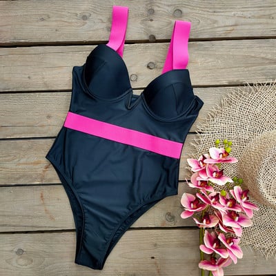 Push Up egyrészes fürdőruha, női szexi magas vágású, kötszeres fürdőruha Strandfürdő fürdőruha 2021 Monokini Body