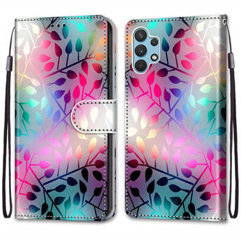 Кожен магнитен калъф за Samsung Galaxy A32 4G Lite A12 A52 A72 A22 A42 5G A 32 12 Phone Cover Flip Wallet Painted Funda Etui