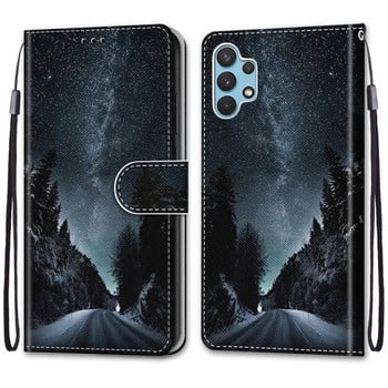 Кожен магнитен калъф за Samsung Galaxy A32 4G Lite A12 A52 A72 A22 A42 5G A 32 12 Phone Cover Flip Wallet Painted Funda Etui