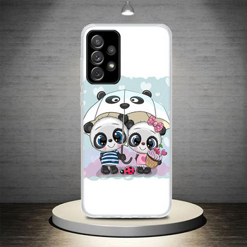 Lovely Panda Baby Χαριτωμένη θήκη τηλεφώνου για Samsung Galaxy A51 A50 A71 A70 A41 A40 A31 A30 A21S A20E A11 A10 A01 A6 A7 A8 A9 5G