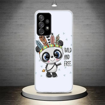 Прекрасен сладък калъф за телефон Panda Baby Fundas за Samsung Galaxy A51 A50 A71 A70 A41 A40 A31 A30 A21S A20E A11 A10 A01 A6 A7 A8 A9 5G