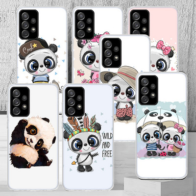 Lovely Panda Baby Χαριτωμένη θήκη τηλεφώνου για Samsung Galaxy A51 A50 A71 A70 A41 A40 A31 A30 A21S A20E A11 A10 A01 A6 A7 A8 A9 5G