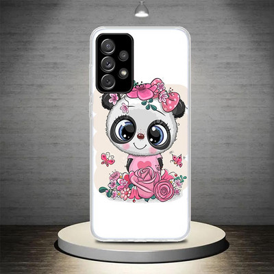 Lovely Panda Baby Χαριτωμένη θήκη τηλεφώνου για Samsung Galaxy A51 A50 A71 A70 A41 A40 A31 A30 A21S A20E A11 A10 A01 A6 A7 A8 A9 5G