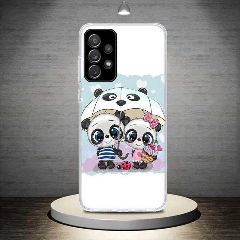 Lovely Panda Baby Cute Phone Case Fundas za Samsung Galaxy A51 A50 A71 A70 A41 A40 A31 A30 A21S A20E A11 A10 A01 A6 A7 A8 A9 5G