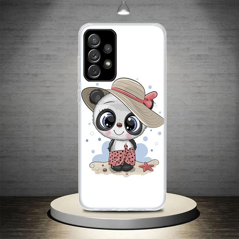 Lovely Panda Baby Cute Phone Case Fundas za Samsung Galaxy A51 A50 A71 A70 A41 A40 A31 A30 A21S A20E A11 A10 A01 A6 A7 A8 A9 5G