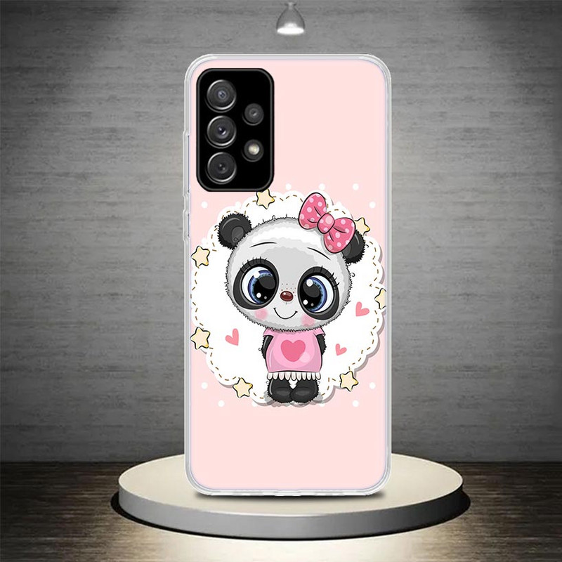 Lovely Panda Baby Cute Phone Case Fundas za Samsung Galaxy A51 A50 A71 A70 A41 A40 A31 A30 A21S A20E A11 A10 A01 A6 A7 A8 A9 5G