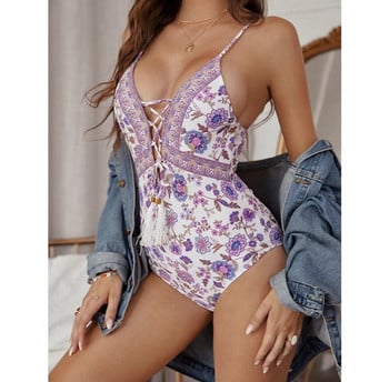 2023 Sexy One Piece Swimsuit Patchwork Μαγιό Γυναικεία Monokini Bodysuit Push Up Μαγιό Patchwork Μαγιό Ρούχα παραλίας