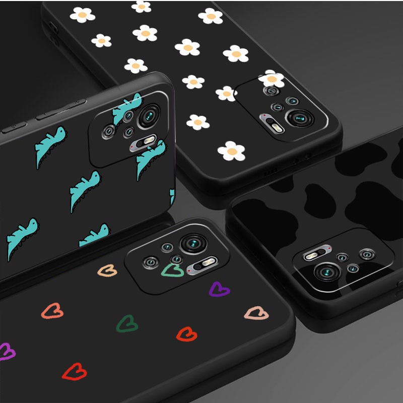 Θήκη Flower Little Dinosaur για Xiaomi Redmi Note 11 9S 10 9 8 7 9A 9C 9i K40 8T 10C 9T K50 Κέλυφος τηλεφώνου σιλικόνης