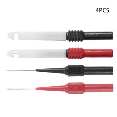 30V Car Multimeter Test Probe Pins Stainless Steel Insulation Wire Piercing Needle Tip For Socket Plug