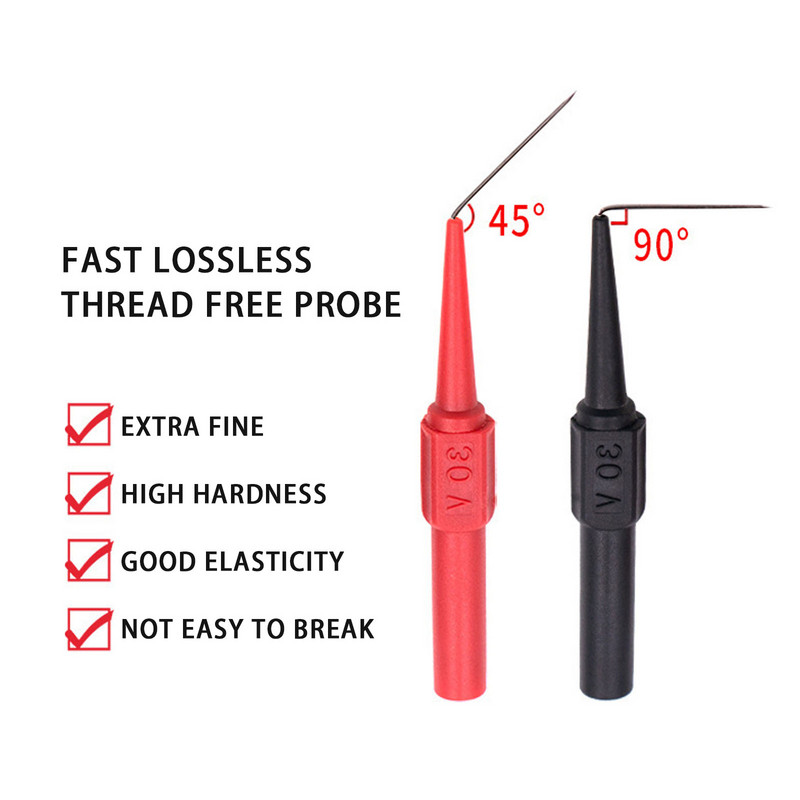 30 V automobilio multimetro bandymo zondo kaiščiai nerūdijančio plieno izoliacinės vielos pradūrimo adatos antgalis kištukiniam lizdui