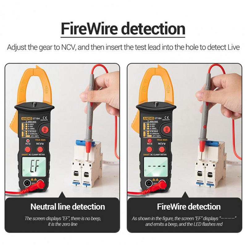 Ψηφιακός μετρητής σφιγκτήρα Πρακτική δίοδος 6000 μετρήσεων για πολύμετρο σφιγκτήρα ηλεκτρολόγων κοιτώνα Ψηφιακό πολύμετρο σφιγκτήρα