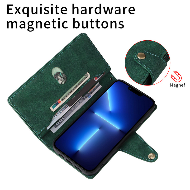 Θήκη τηλεφώνου πορτοφολιού για iphone 13 12 11 Pro MAX XS XR X 6 6S 7 8 Plus SE με 9 υποδοχές κάρτας Money Pocket Case Stand Χαρακτηριστικό κάλυμμα