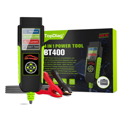 Topdiag BT400 12/24V 4 σε 1 κύκλωμα αναλυτής τάσης μπαταρίας Δοκιμαστής κυκλώματος διαρροής OBD2 Διαγνωστικά εργαλεία για φορτηγό αυτοκινήτου
