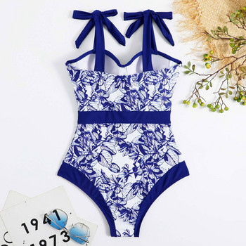 Ashgaily 2023 Print One Piece Γυναικείο Μαγιό Διχτυωτό Μαγιό Monokini Φορμάκι στάμπα μαγιό Ζώνη φόρεμα παραλίας Καλοκαίρι