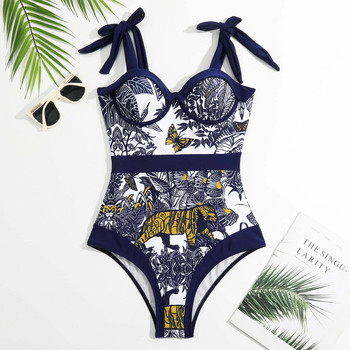 Ashgaily 2023 Print One Piece Γυναικείο Μαγιό Διχτυωτό Μαγιό Monokini Φορμάκι στάμπα μαγιό Ζώνη φόρεμα παραλίας Καλοκαίρι