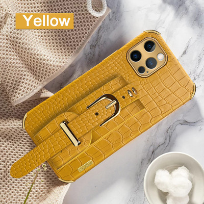 Θήκες με λουράκια καρπού Boucho Για iphone 13 12 Mini 11 Pro Max X Xs max XR 7 6 8 plus Νέο κάλυμμα θήκης τηλεφώνου crocodile Soft Silicone
